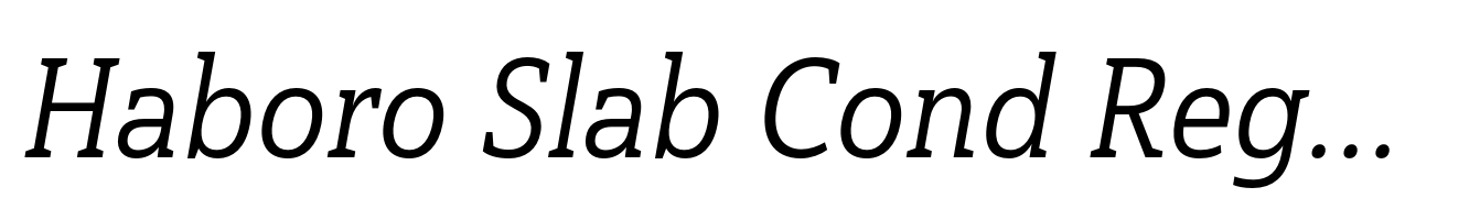 Haboro Slab Cond Regular Italic